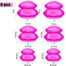 부항 부황 실리콘 세트 흡입 컵 진공 흡입 항아리 치료 슬리밍 바디 페이스 마사지 안티, 핑크 set-6pcs, Pink set-6pcs