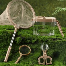 아트조이 꼬마 모험가 곤충 채집 세트 채집통 집게 돋보기 잠자리채 5종 키트 풀세트, 1세트