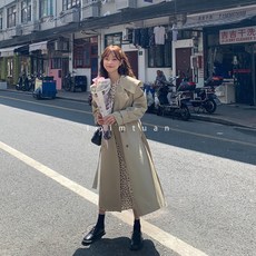 가을 빅카라 빅케이프 벨티드 롱 트렌치코트