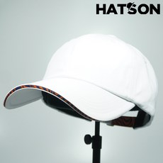 [햇츠온]J0SM239WH HatsON 브랜드 남자 여자 무지 심플 레터링 스트랩 언스트럭쳐 소프트 볼캡 야구모자 AD - 햇츠온밀리터리