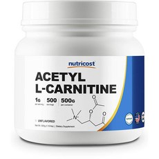 뉴트리코스트 아세틸 L-카르니틴 언플레이버드 글루텐 프리, 500g, 1개