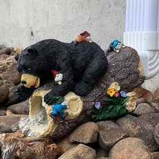 GARDENWHISPER 낙수 홈통 확장을 위한 야외 조각상 호기심 많은 곰 .. 정품보장, Bear Gnomes