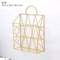 노르딕 스틴 걸이식 책꽂이 수납정리대 잡지선반 심플 방 신문걸이, 골드 토트 책 신문걸이 1단