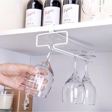 무이마켓 우리집 와인바 오픈! 1단 와인잔 걸이 3PCS 거치대 와인컵걸이 와인잔 보관대, 블랙, 3개