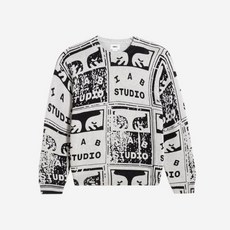 아이앱 스튜디오 x 오베이 페이디드 포스터 스웨터 그레이 멀티 IAB Studio x Obey Faded Posters Sweater Grey Multi