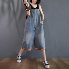 베리위시 플로드 데님 투라인 점프수트
