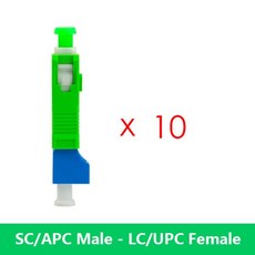 광섬유 어댑터 SC 수-LC 암 단일 모드 하이브리드 변환기 교체 센서용 5 개 1020, 02 파란, 03 10 x SCAPC LCUPC