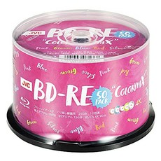JVCKENWOOD 반복 녹음용 JVC Blu-ray 디스크 BD-RE 25GB 50매 5색 혼합(2톤 컬러 채택) 단면 1레이어 1-2배속 VBE130NX50SC1, 상품명참조