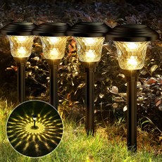 txzzy 태양광 옥외등 방수 LED 태양광 정원등, 8개, 머스타드