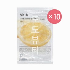 아비브 약산성 pH 시트 마스크 유자핏 30ml, 1개, 10개입