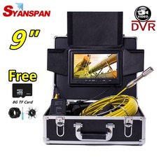 SYANSPAN 산업용 파이프 검사 카메라 DVR WiFi 30 m 50 m 100 m 200m 9 인치 모니터 HD 1000TVL 방수 IP68 배수 하수구 내시, 200 메터, 9-inch DVR, 1개, 28) 200 메터 - 9-inch DVR
