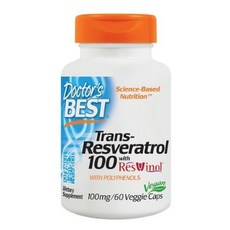 닥터스베스트 트랜스-레스베라트롤 100mg 베지 캡 비건, 3개, 60개입