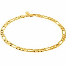 Lifetime Jewelry 5mm Figaro Chain Anklet for Women and Men 24k/62560