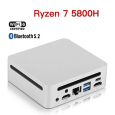 7840 HS 미니 PC 고성능 게임 SZBOX 데스크탑 게이머 컴퓨터 5800H Ryzen 7 Win11 Pro DDR4 3200Mhz 16GB 500GB NVMe SSD WIF