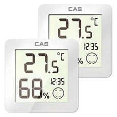 CAS 電子溫濕度計, 白色, 2個