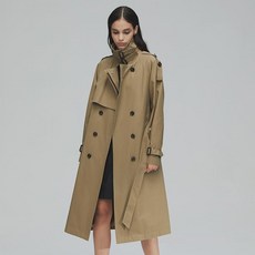 빅 프리미엄 여성 트렌치코트 2022 패션 미디움 롱 잉글리시 롱 무릎 위 여신룩