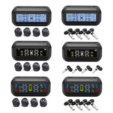 자동차 차량 튜닝 용품 교체 부품 태양열 TPMS 디지털 LCD 디스플레이 보안 온도 경보 타이어 압력 모니터링 시스템 4 개의 외부 내부 센서, 2.Built in, 2.Built in