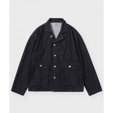 (국내배송) GLW 굿라이프웍스 오버핏 오픈 카라 포켓 데님 자켓 블랙 OVERFIT OPEN COLLAR POCKET DENIM JACKET BLACK