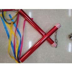 알루미늄 합금 쌍절곤 컬러 바 리본 쌍절 두 섹션 스틱-11672, 24. 색상 막대가있는 21cm 빨