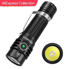 고휘도손전등 LED손전등 AliExpress Collection Sofirn SC18 EDC LED 손전등 TIR 광학 렌즈 랜턴 USB C 충전식 토치 SST40 1865, [01]  흰색, [01] Black, [01] Lithium metal battery, 1개 - scipc07p