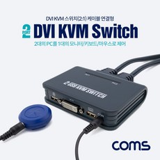 [피가몰] Coms 2포트 USB DVI KVM 스위치(2:1) DVI 케이블 연결형
