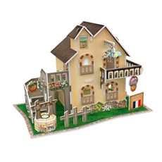 STK3 차원 퍼즐 1:24 규모 DIY 인형 집 조립 키트 - Country Cottage, 1개