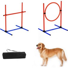 도그 어질리티 슬개골운동 독피트니스 훈련소 2팩 반려견 민첩성 훈련 장비 실내 야외 뒷마당 점프 운동 - 독피트니스