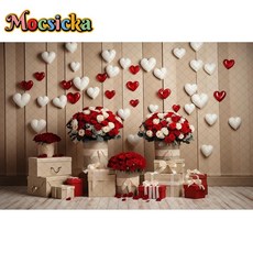 모시카 사진 배경 사랑 장미 장식 로맨틱 고백 초상화 스튜디오, 1개, 38) Cotton-180x120cm - 5