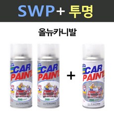 일신 기아 올뉴카니발 SWP 스노우화이트펄 2개세트 스프레이 + 투명마감용 스프레이 200ml - swp스프레이