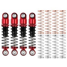 INJORA RC 쇽 업소버 조정 가능한 조립식 스프링 댐퍼 124 RC 크롤러 액시 얼 SCX24 AXI90081 4Pcs (검정, 검정 amp; 빨강_One Size, 검정 amp; 빨강_One Size, 검정 amp; 빨강