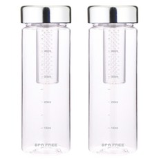 위드 눈금물병 차거름망 티보틀 트라이탄 실버메탈캡 2P, 500ml, 2개