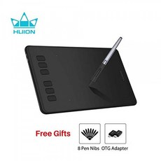 HUION Inspiroy H640P-2019 업그레이드 OTG 버전-6.3 x 3.9 인치 그래픽 태블릿 8192 압력 레벨 배터리 없음, 단일상품, 단일상품