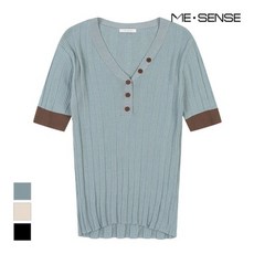 미센스 브이넥 슬림 반팔니트 MB28KNM302Z