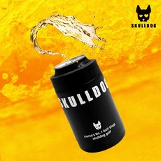 스컬독 캔 쿨러 홀더 아이싱기 아이스 칠러 맥주캔 커버 음료 보냉백 스텐, 블랙, 355ml