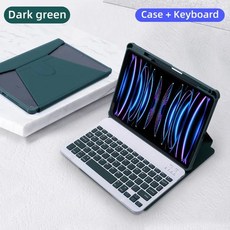 아이패드 프로 11 용 마그네틱 키보드 케이스 에어 4/5 10.9 10 세대 9 8 7 투명 커버 마우스 포함, iPad Air 3 Pro 10.5, 03 Dark green 1