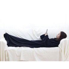 전신 대형 입는 담요 입을 수 있는 집순이 집돌이 겨울, 블랙