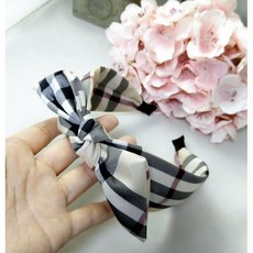 베이지버버리체크 반다나 헤어밴드