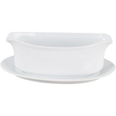 HIC 키친 그레이비 보트 고급 백자 8온스, Gravy Boat and Ladle/ 18 oz., 1개