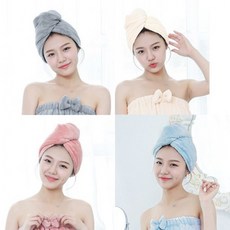 빨리 마르는 극세사 드라이 헤어타올 타월 머리수건, 그레이, 1개