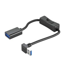 USB 30 연장 케이블 데이터 전송 및 충전 코드 스위치 포함 남성여성 노트북 PC 팬 LED 램프, 90 degree B+03m