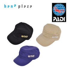 [패디] PADI 스쿠버다이빙 모자 밀리터리캡 군모, 색상:블랙