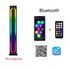 스마트 슬림 RGB 무드 라이트 데스크탑 게이밍 거실용 3 가지 동기화 음악 모드 1 천 6 백만 색상 286 장면, 1개