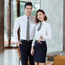 여자유니폼 봄가을옷 남녀 정장 흰와이셔츠 우편 은행 긴팔 슬림핏 상의 노트비지니스 오피스룩 작업복 오버사이즈