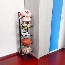 3단 4단 농구공 축구공 볼 수납 보관 거치대 스탠드, 블랙5단