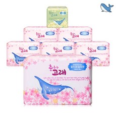 춤추는고래 [춤추는고래] 생리대 중형 24P X 6팩 + 롱(S)라이너10P /154매, 6개 - 고래패드