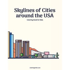 Skylines of Cities around the USA Coloring Book for Kids Paperback, Independently Published