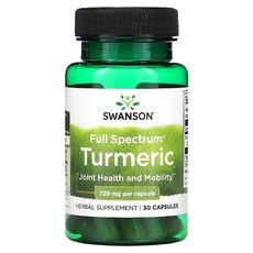 스완슨 (Swanson) 풀 스펙트럼 강황 720mg 캡슐 30정, 100정, 1개