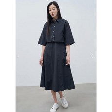 빈폴레이디스 셔츠 레이어드 슬리브리스 원피스 네이비 BF4371C50R