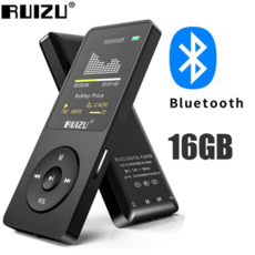 RUIZU X02 MP3 음악 플레이어 휴대용 스포츠 워크맨 1.8 인치 지원 FM 라디오 전자책 시계 레코더 블루투스, 1)Black 16GB, 05 Black