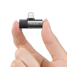 [Mcdodo] 맥도도 아이폰 듀얼 라이트닝+DC3.5mm 젠더, 듀얼 라이트닝 젠더 - 블랙
